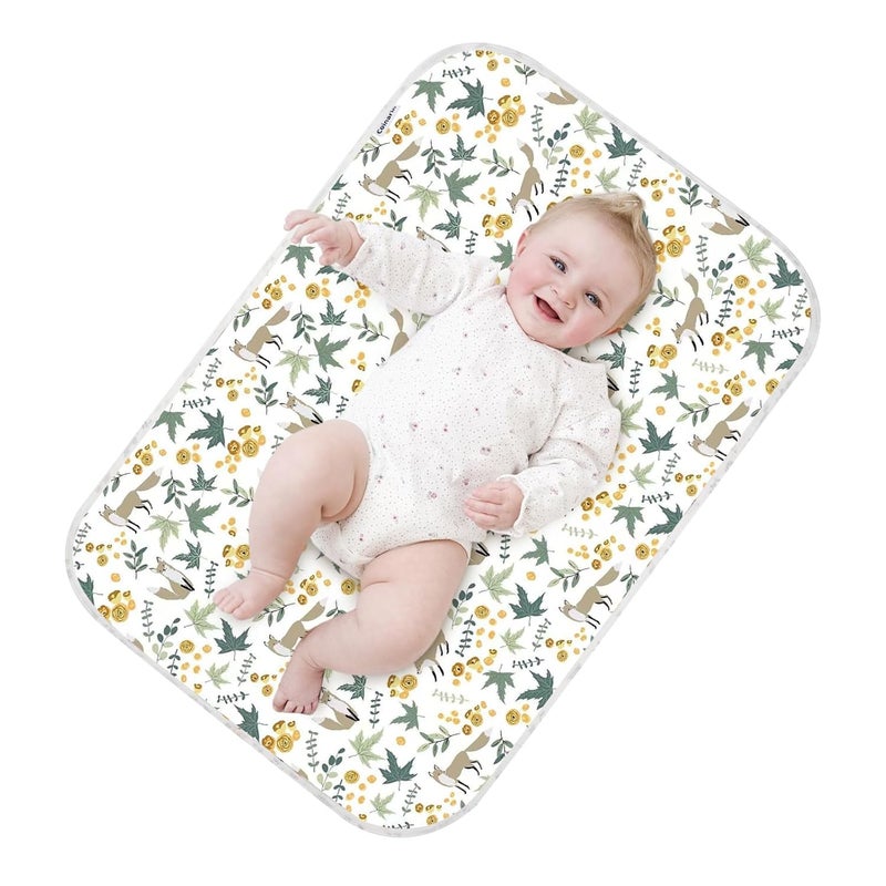 Coinarin Baby Diaper Changing Pad – 31.5" x 21.5" Extra Large Waterproof Absorbent Portable Changing Mat, Reusable Changing Pad Liner for Travel or at Home Use(Fox) - Image 1